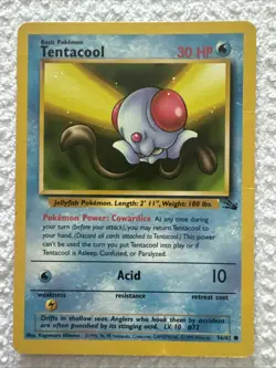 Pokemon TCG Tentacool 56/62 Fossil 1st Edition VLP - Image 1