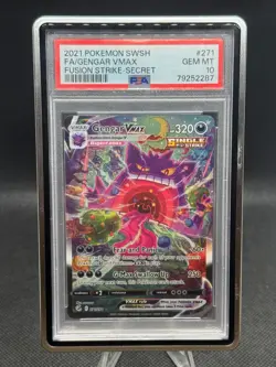 2021 POKEMON SWSH FA/GENGAR VMAX FUSION STRIKE-SECRET PSA 10 - Image 1