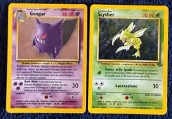 2002 Pokemon Cards Gengar Legendary 11/110 & 1999 Scyther Italian 10/64 Holo Lot - Image 1