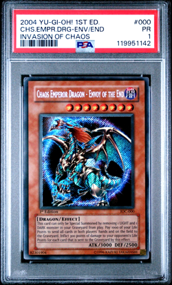 PSA 1 1ST EDITION Chaos Emperor Dragon Envoy of the End IOC-000 YUGIOH - Image 1