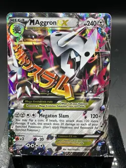 M Aggron EX 94/160 XY Primal Clash Mega Holo Ultra Rare 2015 Pokemon Card HP - Image 2