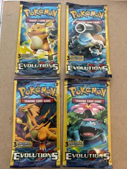 Pokemon XY Evolutions Booster Pack 3-Card Mini Pack 4 Art Set New Sealed - Image 1