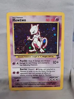Pokemon 1999-2000 Mewtwo #10/130 Base Set 2 Holo Raw Card Creased - Image 1