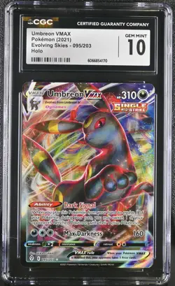 CGC 10 GEM MINT Umbreon VMAX 2021 Evolving Skies 095/203 Holo Pokemon Card - Image 1
