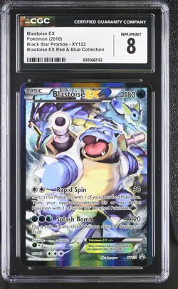 CGC 8 Blastoise EX 2016 Black Star Promos XY122 Pokemon Card - Image 1