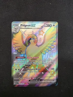 PIDGEOT EX - 221/091 - PALDEAN FATES - SHINY FULL ART - POKEMON CARD - Image 1