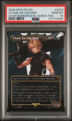 PSA 10 Magic the Gathering Cloud, Ex-SOLDIER Borderless Surge Foil Final Fantasy - Image 1