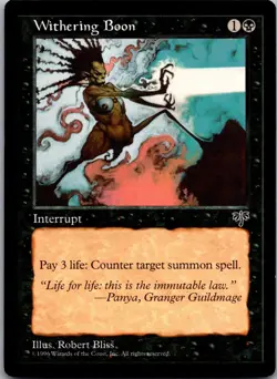 1996 Magic the Gathering L Withering Boon Expansion/Uncommon #152 - Image 1