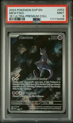 2023 POKEMON SVP EN-SV BLACK STAR PROMO 151 ULTRA-PREMIUM COLL #052 MEWTWO PSA 9 - Image 1