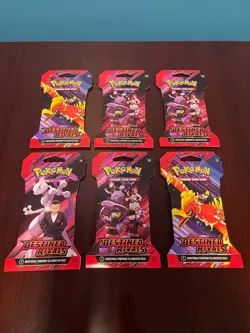 Pokemon Destined Rivals - Lot Of 6 - Factory Sealed - Sleeved Packs - Fast Ship! - Image 1