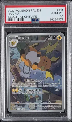 2023 POKEMON PAL EN-PALDEA EVOLVED ILLUSTRATION RARE #211 RAICHU PSA 10 - Image 1