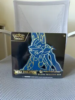 Pokemon TCG Mega Evolution Pokemon Center ETB Lucario - SEALED, IN HAND - Image 1