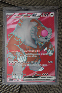 Pokemon TCG Bloodmoon Ursaluna ex 202/167 Sv06: Twilight Masquerade Holo NM - Image 1
