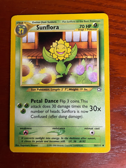Pokemon Sunflora SINGLE USED EXCELLENT CONDITION SEE PHOTOS - Image 1