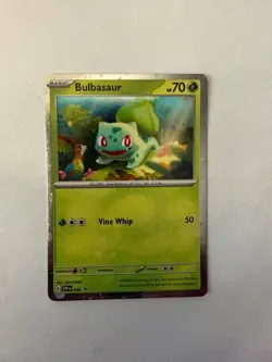 Pokemon Scarlet & Violet 151 Bulbasaur SVP 046 Cosmos Holo Black Star Promo LP - Image 1