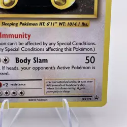 2016 Pokemon XY Black Star Promos Snorlax #XY179 Holo - Image 5