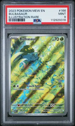 2023 POKEMON MEW EN-151 ILLUSTRATION RARE #166 BULBASAUR PSA 9 - Image 1
