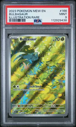 2023 POKEMON MEW EN-151 ILLUSTRATION RARE #166 BULBASAUR PSA 9 - Image 1