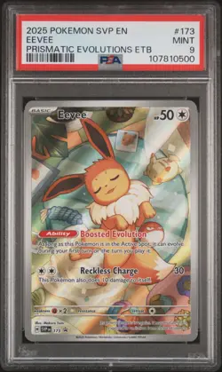 2025 POKEMON SVP EN-SV BLACK STAR PROMO #173 EEVEE PSA 9 - Image 1