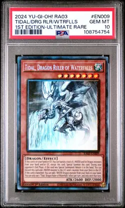2024 1ST ED-ULTIMATE RARE #EN009 TIDAL, DRAGON RULER OF WATERFALLS PSA 10 - Image 1