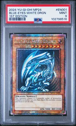 2024 YU-GI-OH! MP24-25TH ANV TIN: DUELING MIRRORS BLUE-EYES WHITE DRAGON PSA 9 - Image 1