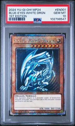 2024 YU-GI-OH! MP24-25TH ANV TIN: DUELING MIRRORS BLUE-EYES WHITE DRAGON PSA 10 - Image 1