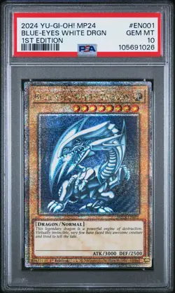 2024 YU-GI-OH! MP24-25TH ANV TIN: DUELING MIRRORS BLUE-EYES WHITE DRAGON PSA 10 - Image 1