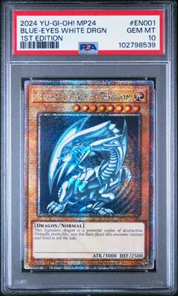 2024 YU-GI-OH! MP24-25TH ANV TIN: DUELING MIRRORS BLUE-EYES WHITE DRAGON PSA 10 - Image 1