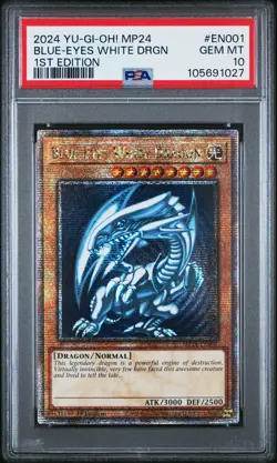 2024 YU-GI-OH! MP24-25TH ANV TIN: DUELING MIRRORS BLUE-EYES WHITE DRAGON PSA 10 - Image 1