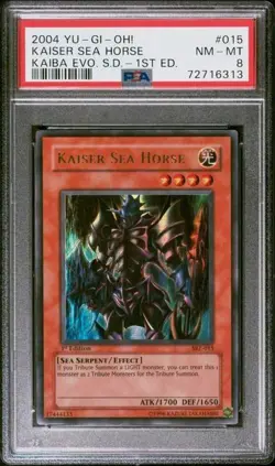 2004 Yu-Gi-Oh! SKE-015 Kaiser Sea Horse PSA 8 - Kaiba Evolution First Edition - Image 2