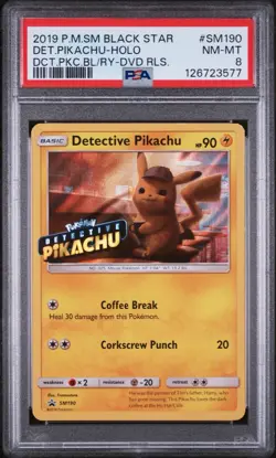 Pokemon 2019 Sun & Moon Promo Card Detective Pikachu SM170 Stamped Holo - Image 1