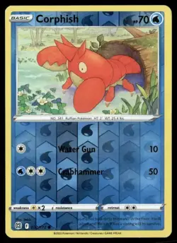 2022 Brilliant Stars Set Pokemon Card 032 Corphish Reverse Foil NM - Image 1