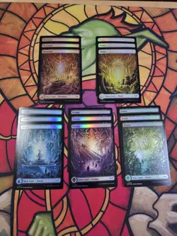 Set Of 5 Duskmourn Full Art Foil Basic Lands MTG NM - Image 2