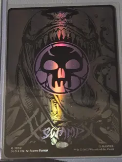 MTG Venom Raised Foil SWAMP Mana Symbiote Secret Lair Spider Man NM - Image 1