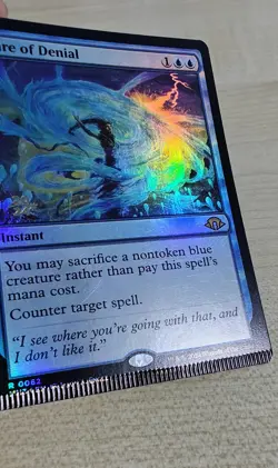 MTG Misprint Flare of Denial Foil Crilmped Modern Horizon 3 - Image 1