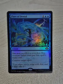 MTG Misprint Flare of Denial Foil Crilmped Modern Horizon 3 - Image 2