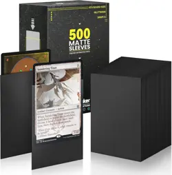Standard Black MTG Card Sleeves 500 Pack, Card Protectors Sleeves Matte Back ... - Image 1