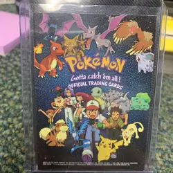 Pokemon Topps Series 1 Checklist Silver Foil embossed rectangles and dots - Image 1