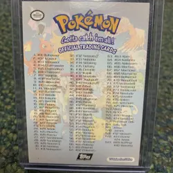Pokemon Topps Series 1 Checklist Silver Foil embossed rectangles and dots - Image 2
