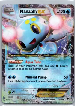 Pokemon TCG Manaphy-EX 32/122 BREAKpoint Holo LP - Image 1
