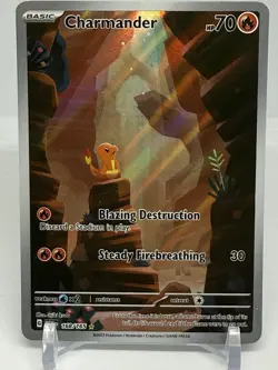 Pokemon TCG Charmander Scarlet Violet-151 Holo Illustration Rare Card 168/165 - Image 1