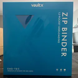 Vault X Neon Blue Exo Tec Zip Binder 12 Pocket Holds 480 Cards In Hand Fast Ship - Image 1