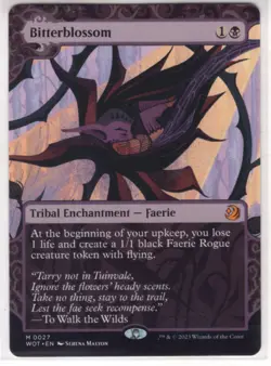 MTG Wilds Of Eldraine Enchanting Tales Card #27 Bitterblossom - Image 1