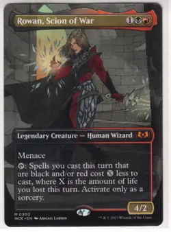 MTG Wilds Of Eldraine Borderless Card #300 Rowan Scion Of War - Image 1
