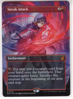 MTG Wilds Of Eldraine Enchanting Tales Anime Borderless Card #79 Sneak Attack - Image 1