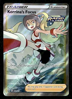 Korrinas Focus Rare Battle Styles 160/163, VG-EX Pokemon Card - Image 1