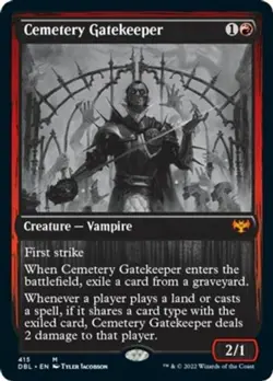 1 x Cemetery Gatekeeper - Foil - Innistrad: Double Feature - Light Play - MTG - Image 1