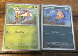 Pokemon TCG Scraggy & Yanma Black Star Promo Card 185 186 - Image 1