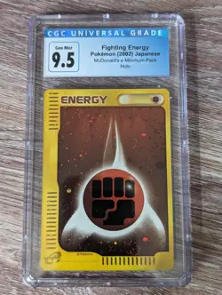 2002 Pokemon Japanese Mcdonald's e Minimum Fighting Energy Holo CGC Gem 9.5 10 - Image 1