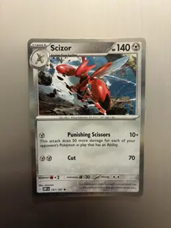Scizor Cosmos Holo Rare 141/197 Obsidian Flames Promo Pokemon TCG SV03 NM - Image 1